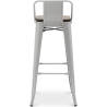 Buy Bar stool with small backrest  Stylix industrial design Metal and Dark Wood - 76 cm - New Edition Light grey 60150 in the Europe