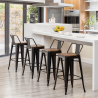 Buy Bar Stool - Industrial Design - Wood and Steel - 76cm - Stylix Light grey 60150 Home delivery