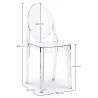 Pack of 2 Transparent Dining Chairs - Victoria Queen image 7