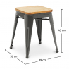 Buy Industrial Design Bar Stool - Wood & Steel - 45cm - New Edition - Stylix Green 60153 Home delivery