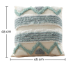 Buy Square Cotton Cushion Boho Bali Style (45x45 cm) cover + filling - Dura Blue 60157 in the Europe