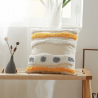 Buy Square Cotton Cushion Boho Bali Style (45x45 cm) cover + filling - Manili Yellow 60161 - in the EU