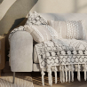 Buy Rectangular Cushion in Boho Bali Style, Cotton & Wool, cover + filling - Dahlia Grey 60176 - in the EU