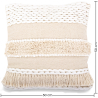 Buy Square Cotton Cushion in Boho Bali Style, cover + filling - Hecate White 60183 Home delivery