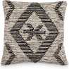Buy Square Cotton Cushion in Boho Bali Style, cover + filling - Rita Black 60192 - in the EU