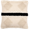 Buy Square Cushion in Boho Bali Style, Cotton & Wool, cover + filling - Suspiria Black 60195 - in the EU