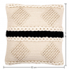 Buy Square Cushion in Boho Bali Style, Cotton & Wool, cover + filling - Suspiria Black 60195 Home delivery