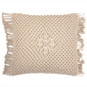 Buy Square Cotton Cushion in Boho Bali Style, cover + filling - Sefira Cream 60199 - in the EU