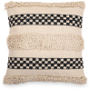 Buy Square Cotton Cushion in Boho Bali Style, cover + filling - Daviniu Black 60200 - in the EU