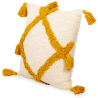 Buy Square Cotton Cushion in Boho Bali Style, cover + filling - Frewla Yellow 60204 - prices