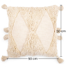 Buy Boho Bali Style Cushion - Cover and Filling Included -  Leano White 60216 with a guarantee