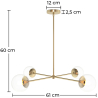 Buy Gold Ceiling Lamp - Design Pendant Lamp - 4 arms - Luba Gold 60234 Home delivery