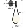 Black Wall Lamp - Globe Shade - Tear image 7