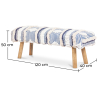 Buy Bench Upholstered , Wood  in Cotton and  Recycled yarn - Katherine Bali Blue 60255 Home delivery