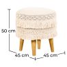 Round Pouf Stool - Boho Bali Style - Debra  image 7