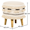 Buy Round Pouf Stool - Boho Bali Style - Juliet Cream 60266 Home delivery