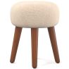 Buy Low Round Stool in Boho Bali Style, Wood and Canvas - Hiwal White 60282 - prices