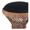 Buy Low Garden Stool with Cushion in Boho Bali Style, Rattan - Heley Black 60288 at Privatefloor