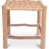 Buy Low Garden Stool in Boho Bali Style, Rattan and Wood - Senay Natural wood 60290 - prices