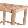 Buy Low Garden Stool in Boho Bali Style, Rattan and Wood - Senay Natural wood 60290 with a guarantee