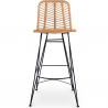 Buy Bar Stool in Boho Bali Style, Rattan and Iron - Tray Natural 60292 - in the EU