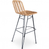 Buy Bar Stool in Boho Bali Style, Rattan and Iron - Tray Natural 60292 in the Europe