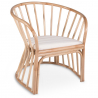 Buy Rattan Armchair with Cushion, Boho Bali Style - Cui White 60298 - in the EU