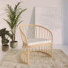 Buy Rattan Armchair with Cushion, Boho Bali Style - Cui White 60298 Home delivery