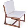 Buy Garden Armchair in Boho Bali Style, Wood and Canvas - Glan White 60299 - prices