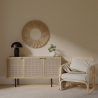 Buy Rattan Armchair with Cushion, Boho Bali Style - Qawa White 60300 in the Europe