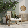 Buy Rattan Lounge Chair - Design Chair - Boho Bali - Qawa White 60300 - in the EU