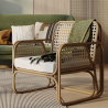 Buy Rattan Armchair with Cushion, Boho Bali Style - Qawa White 60300 - in the EU