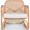 Buy Rattan Armchair with Cushion, Boho Bali Style - Qawa White 60300 - in the EU