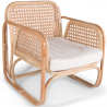 Buy Rattan Armchair with Cushion, Boho Bali Style - Qawa White 60300 at Privatefloor