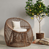Buy Rattan Armchair with Cushion, Boho Bali Style - Opi White 60302 - in the EU