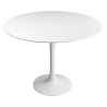 Buy Round Fiberglass Tulipan Table - 110cm White 29845 at Privatefloor