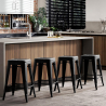 Buy Bar Stool - Industrial Design - Matte Steel - 60cm - New edition - Stylix Black 60324 with a guarantee
