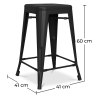 Buy Bar Stool - Industrial Design - Matte Steel - 60cm - New edition - Stylix Black 60324 - in the EU