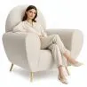 Armchair with Armrests - Upholstered in Boucle Fabric - Belise image 7