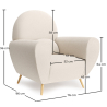 Buy Armchair with Armrests - Upholstered in Boucle Fabric - Belise White 60329 in the Europe