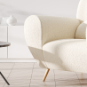 Buy Armchair with Armrests - Upholstered in Boucle Fabric - Belise White 60329 with a guarantee