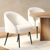 Buy Dining Chair Upholstered Bouclé - Wasda White 60330 in the Europe