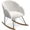 Rocking Armchair with Armrests - Upholstered in Boucle Fabric - Freia image 7