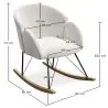 Rocking Armchair with Armrests - Upholstered in Boucle Fabric - Freia image 7