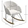 Rocking Armchair with Armrests - Upholstered in Boucle Fabric - Freia image 7