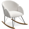 Buy Rocking Armchair with Armrests - Upholstered in Boucle Fabric - Freia White 60334 - in the EU