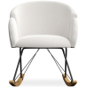 Buy Rocking Armchair with Armrests - Upholstered in Boucle Fabric - Freia White 60334 at Privatefloor
