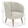 Armchair with Armrests - Upholstered in Boucle Fabric - Wesna image 7