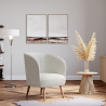 Buy White Boucle armchair - upholstered - Wesna  White 60335 - prices