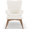 Buy  Armchair with Footrest - Upholstered in Bouclé Fabric - Huda White 60336 - prices